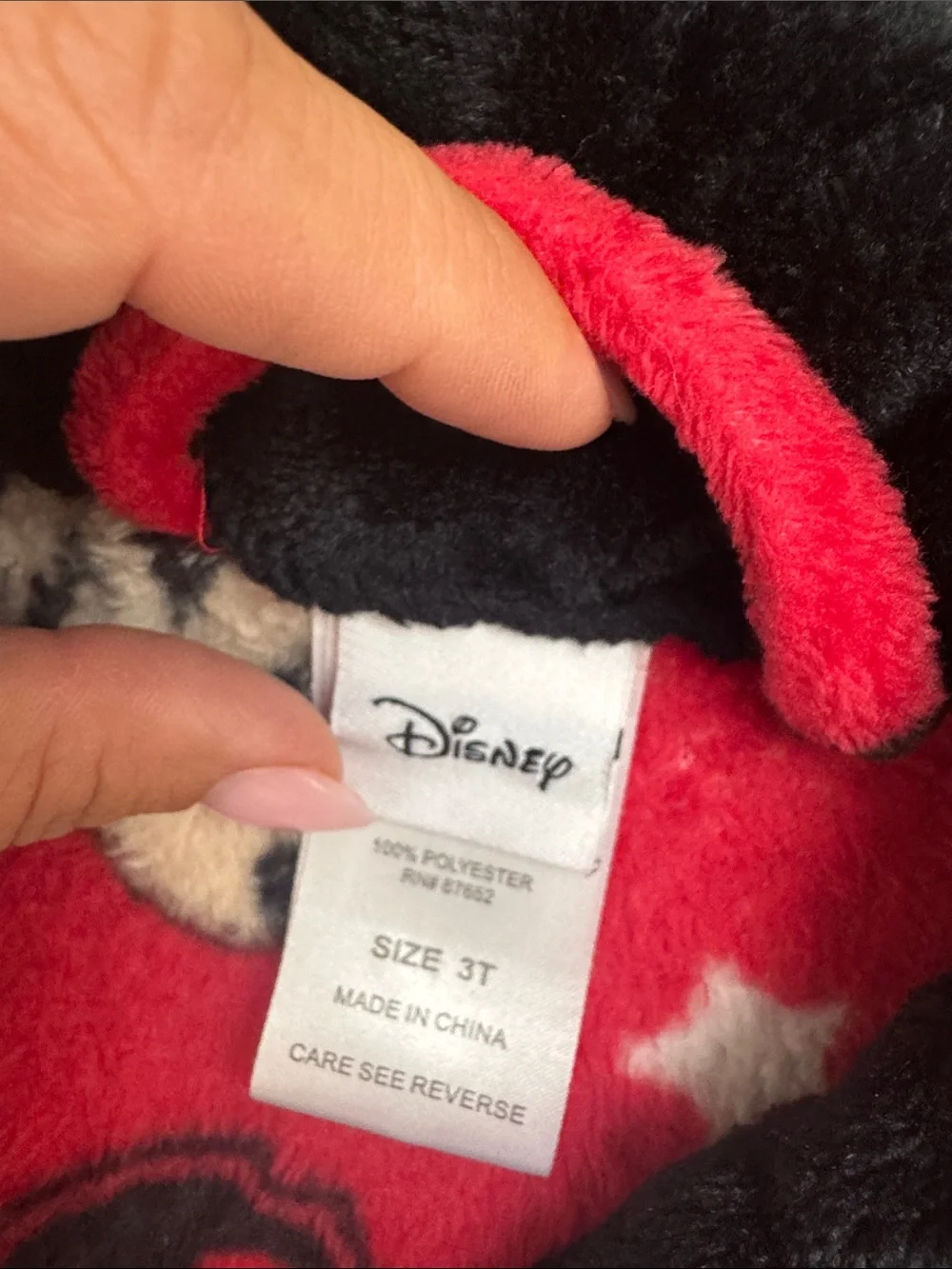 Disney Red Mickey Plush Kids Robe with Black Trim